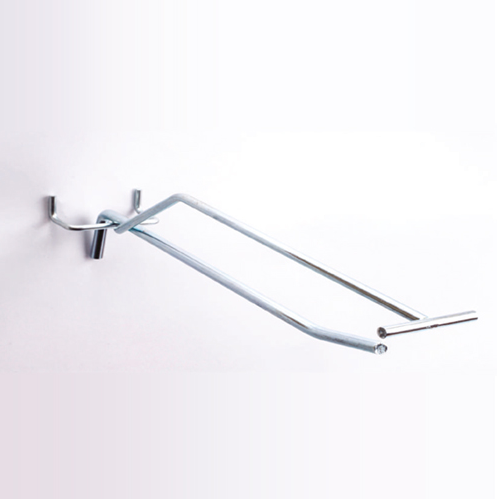 GALVANIZED SIMPLE HOOK WITH D 6 MM, 400 MM LENGTH AND UPPER LABEL HOLDER