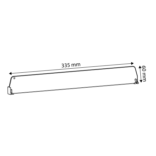 DIVIDER 60X335 MM (HXL), WITH TWO FIXING POINTS, "T" FRONT 20X24 MM