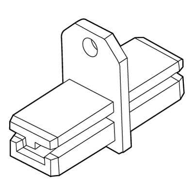 PLASTIC CONNECTOR WITH RING D 5 MM, L 47 MM, SUITS WITH ALUMINIUM PROFILE LPM 028-4760