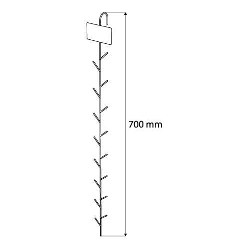 METALLIC EXPOSURE STRIP WITH HEADER AND 16 FASTENING POINTS, ON BOTH SIDES